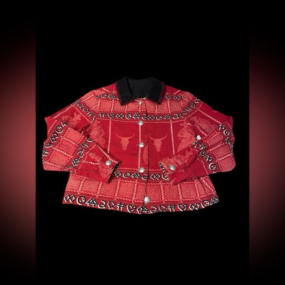 Vintage roughrider western red and blac Women's Jacket